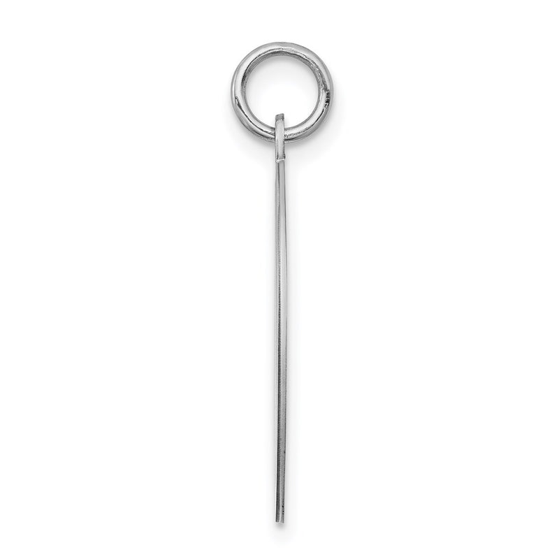 Sterling Silver Rhodium-Plated Brocaded Letter W Initial Charm