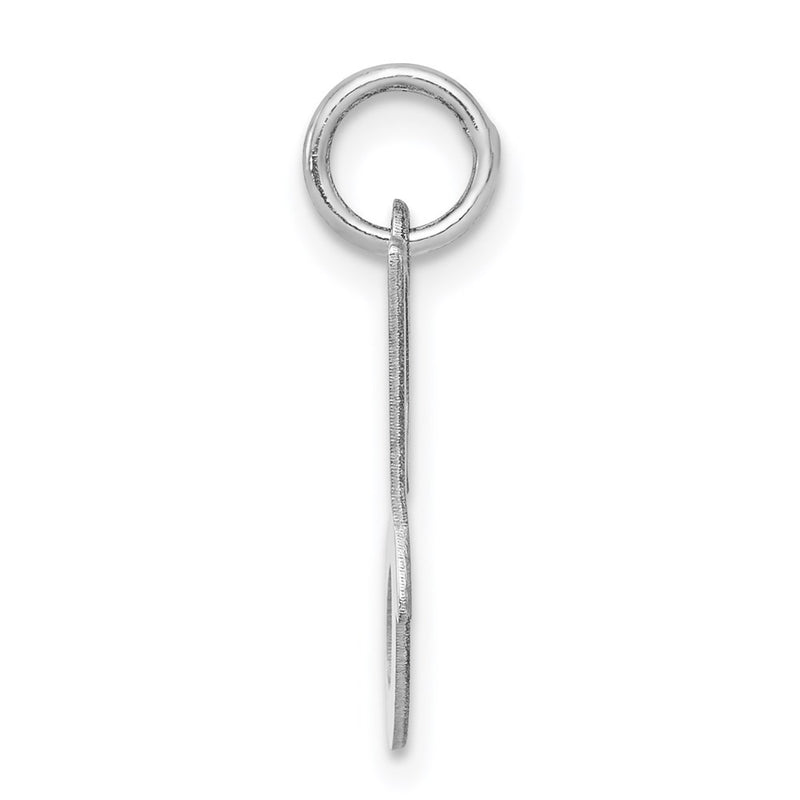 Sterling Silver Rhodium-Plated Stamped Letter J Initial Charm