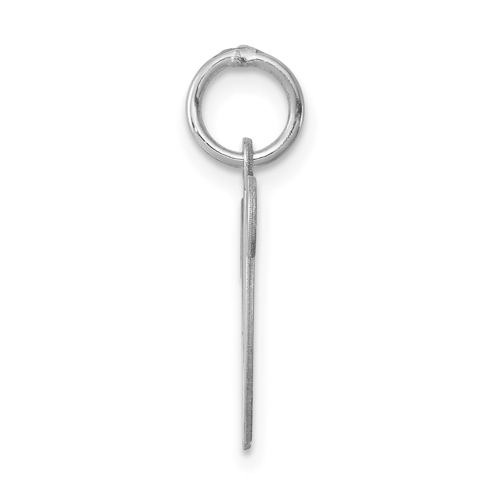 Sterling Silver Rhodium-Plated Stamped Letter W Initial Charm