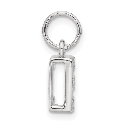 Sterling Silver Cz Initial E Charm