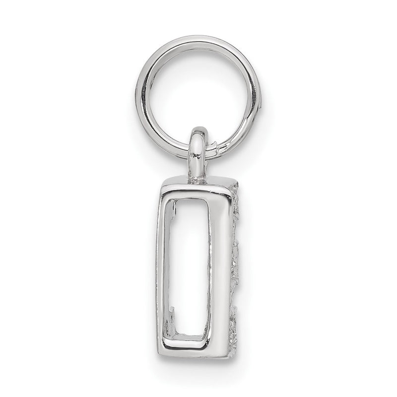 Sterling Silver Cz Initial E Charm