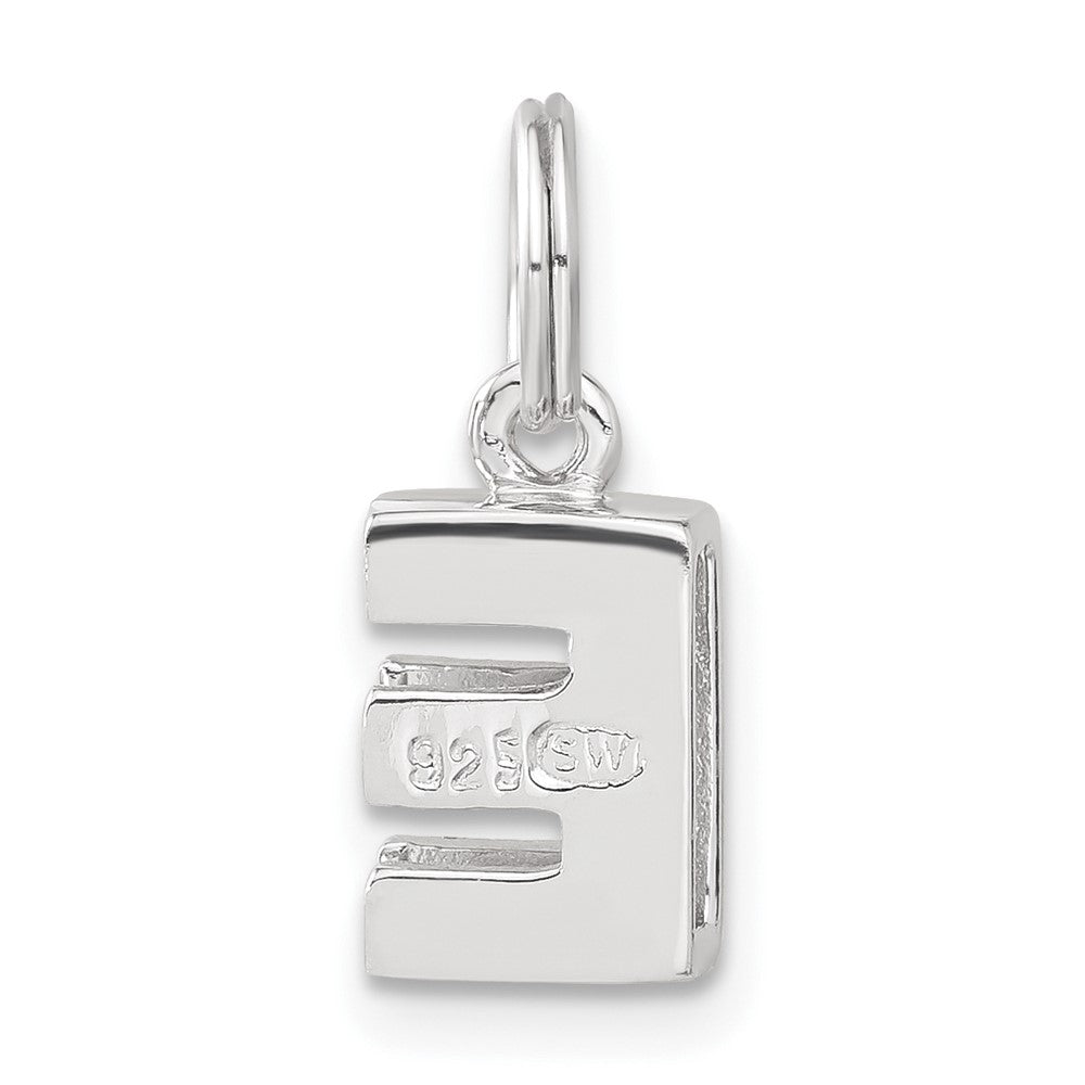 Sterling Silver Cz Initial E Charm