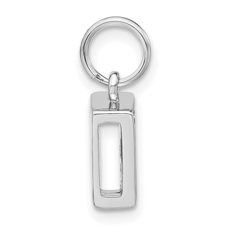 Sterling Silver Polished Cz Initial F Charm