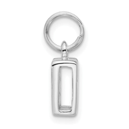 Sterling Silver Polished Cz Initial N Charm