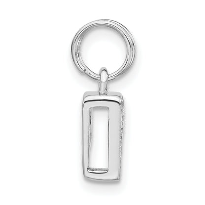 Sterling Silver Polished Cz Initial P Charm
