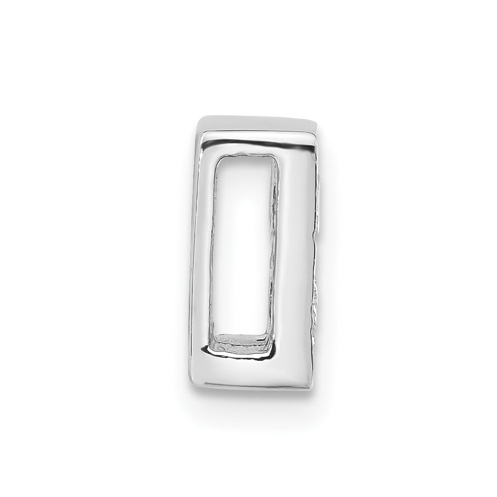 Sterling Silver Polished Cz Initial B Slide
