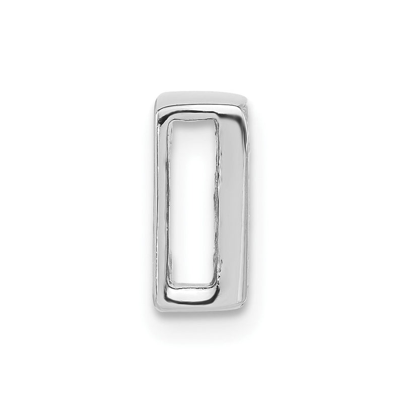 Sterling Silver Polished Cz Initial E Chain Slide Charm