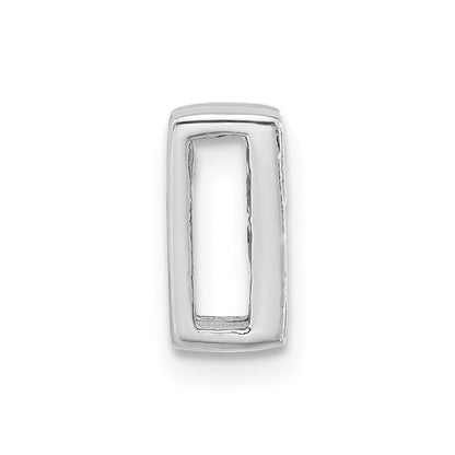 Sterling Silver Polished Cz Initial W Slide