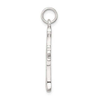Sterling Silver Rhodium-Plated Filigree Cross Charm