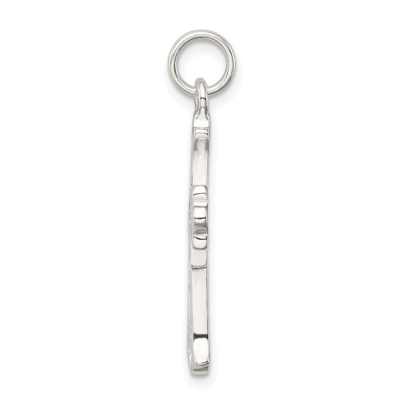 Sterling Silver Rhodium-Plated Filigree Cross Charm