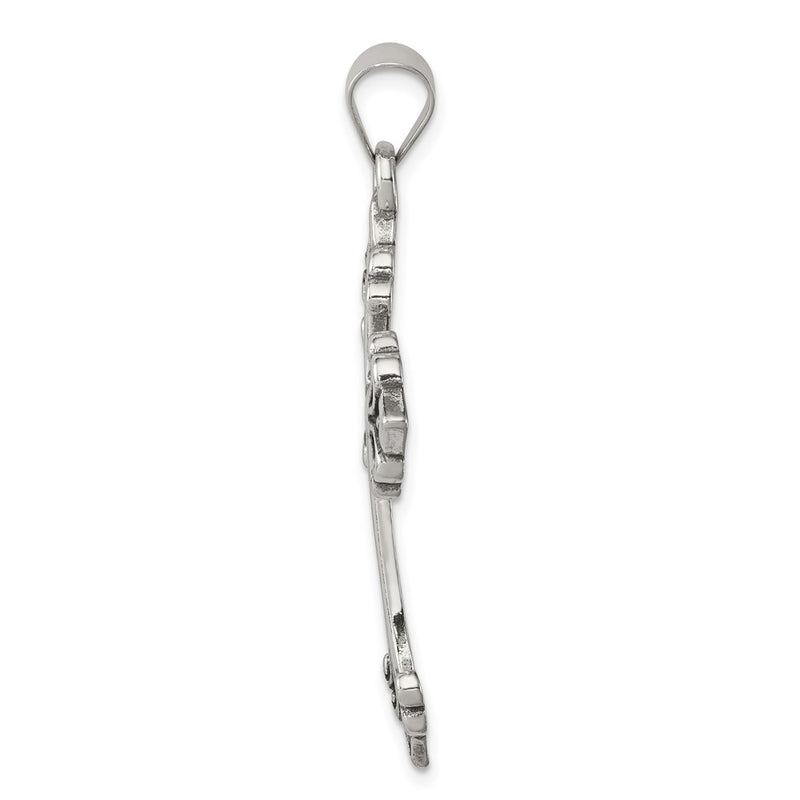 Sterling Silver Fleur De Lis Cross Pendant