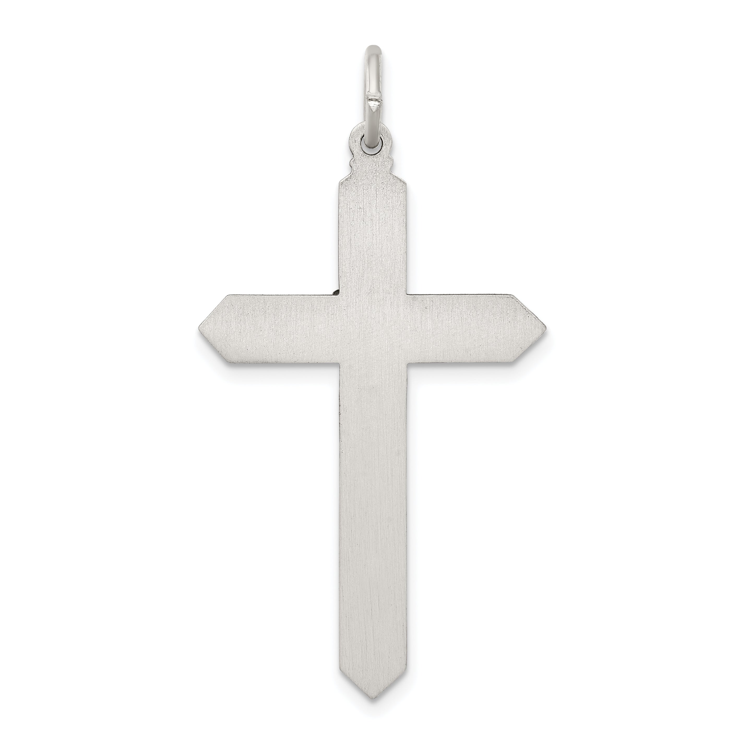 Sterling Silver Antiqued November Glass Birthstone Cross Pendant