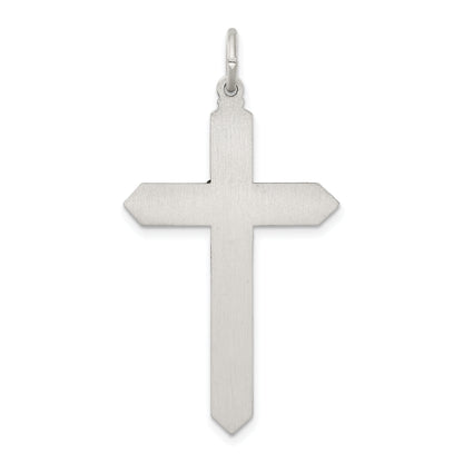 Sterling Silver Antiqued November Glass Birthstone Cross Pendant