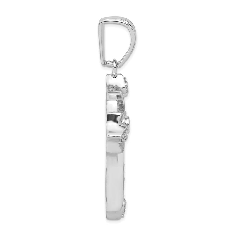 Sterling Silver Cz Cross Pendant