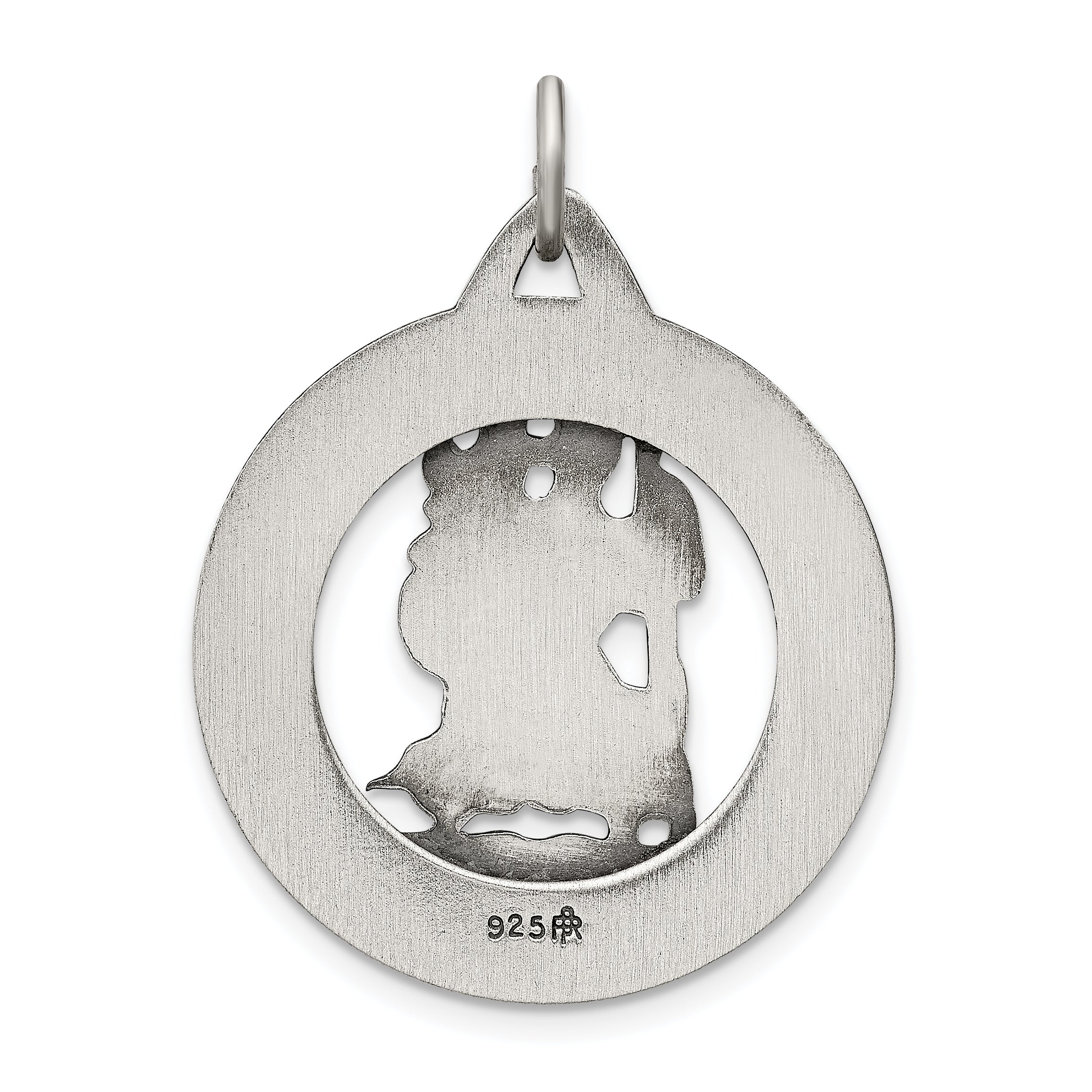 Sterling Silver Antiqued St. Christopher Medal