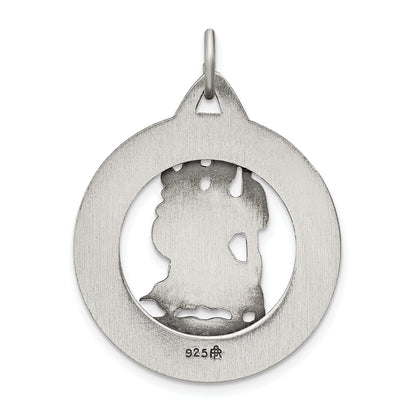 Sterling Silver Antiqued St. Christopher Medal