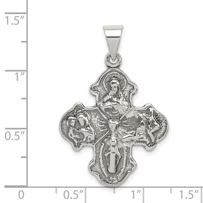 Sterling Silver Antiqued 4-Way Medal