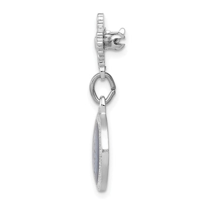 Sterling Silver Rhodium-Plated Enameled Miraculous Medal Pin