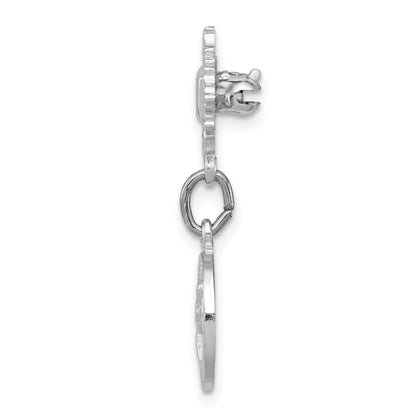 Sterling Silver Rhodium-Plated Saint Christopher Medal Pin