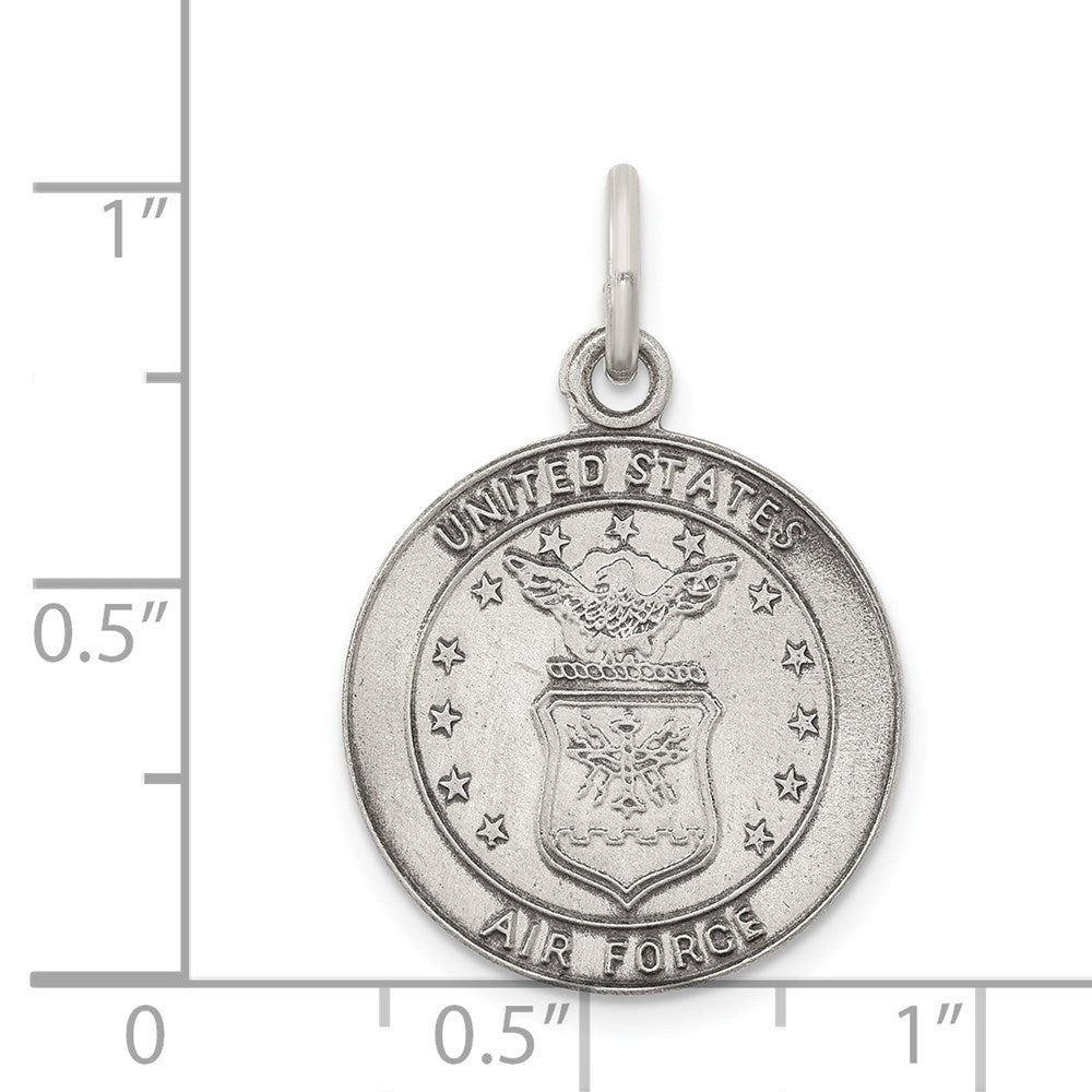 Sterling Silver Antiqued U.s. Air Force Medal Charm