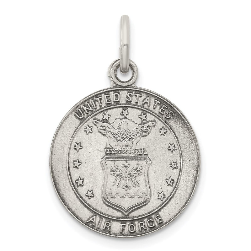 Sterling Silver Antiqued U.s. Air Force Medal Charm