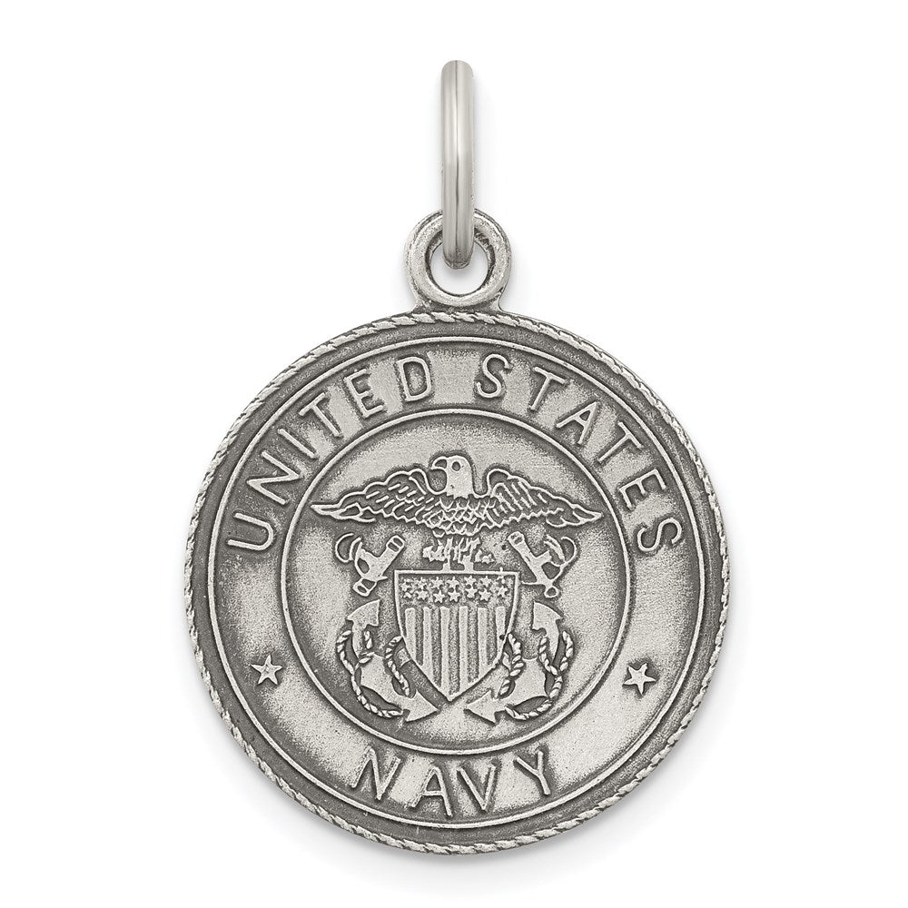 Sterling Silver Antiqued U.s. Navy Medal