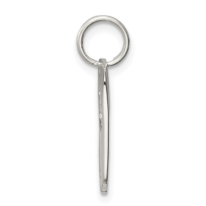 Sterling Silver Rhodium-Plated Dog Tag Cross Charm