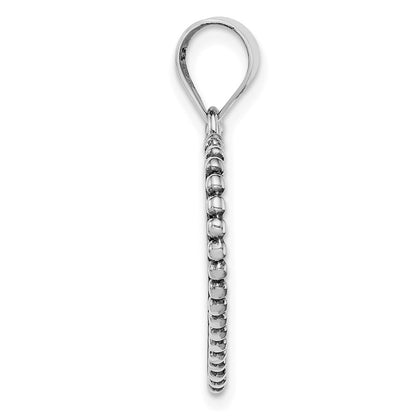 Sterling Silver Rhodium-Plated Heart Pendant