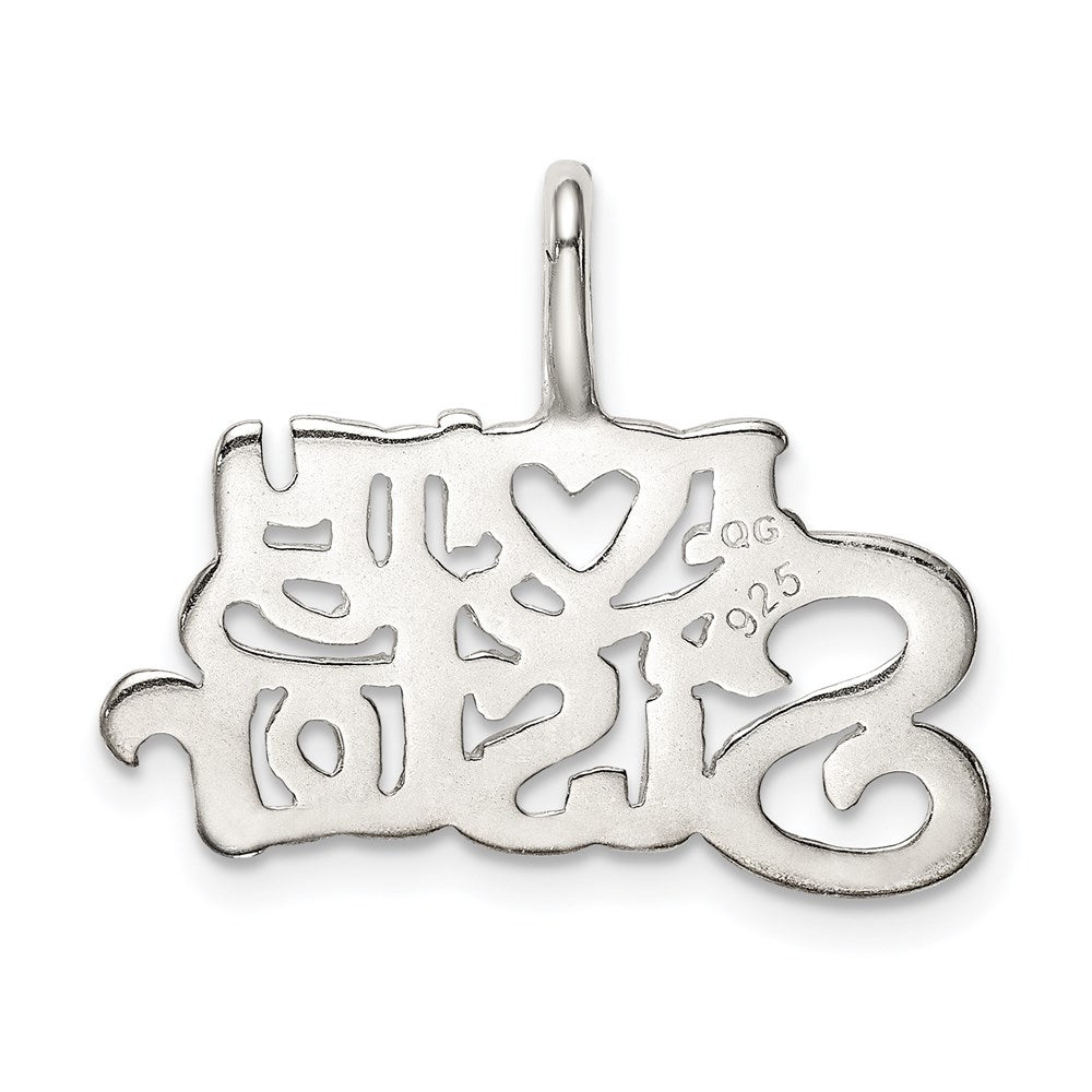 Sterling Silver I (Heart) My Sister Pendant