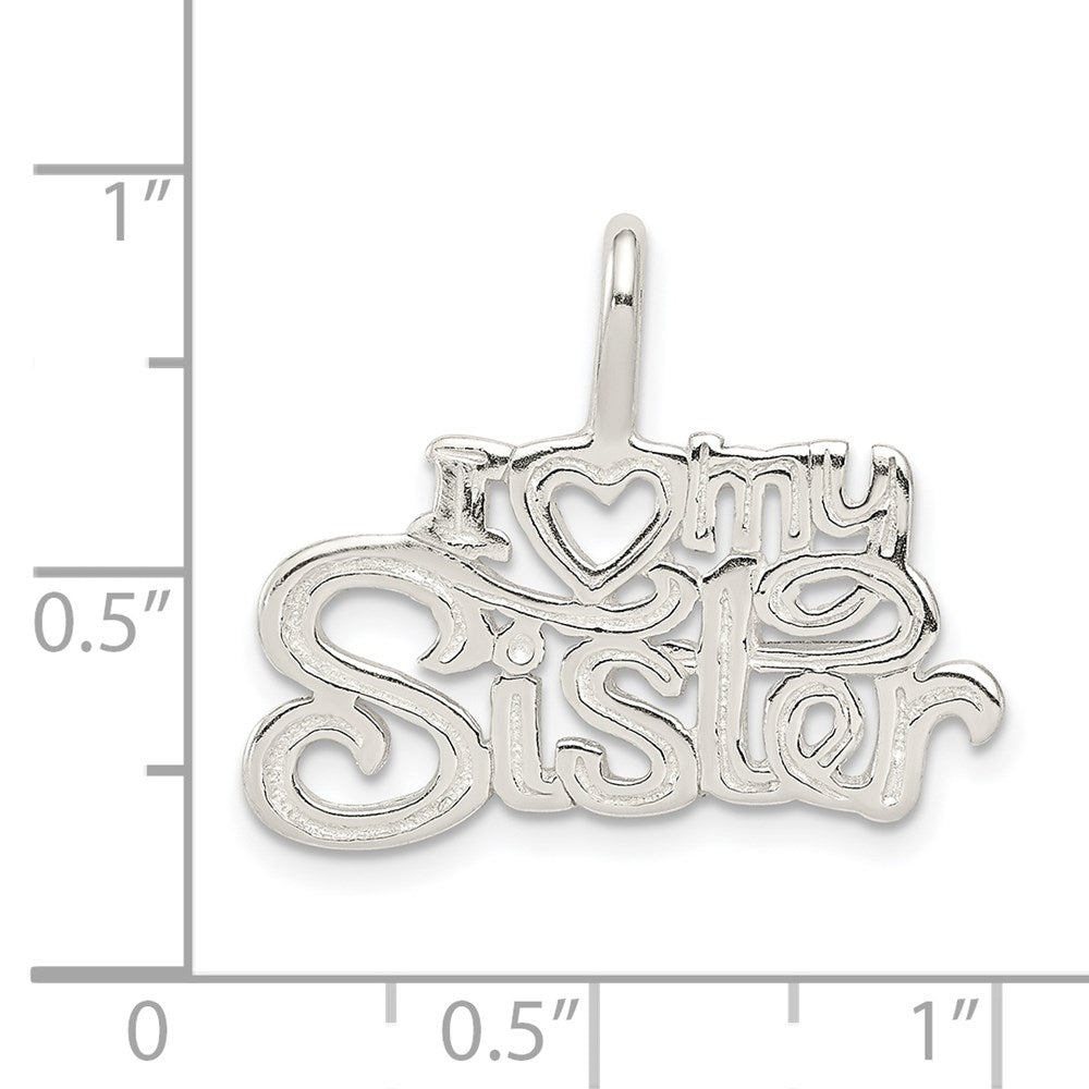 Sterling Silver I (Heart) My Sister Pendant