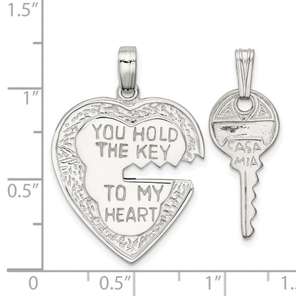 Sterling Silver Heart And Key Charms
