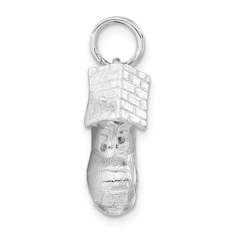 Sterling Silver 3-D Polished Moveable Nursury Rhyme Shoe Charm