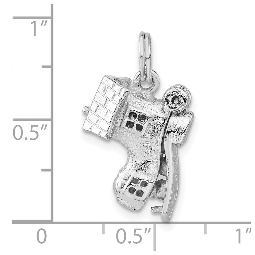 Sterling Silver 3-D Polished Moveable Nursury Rhyme Shoe Charm