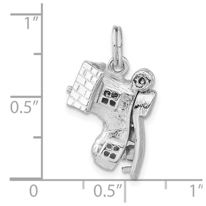 Sterling Silver 3-D Polished Moveable Nursury Rhyme Shoe Charm