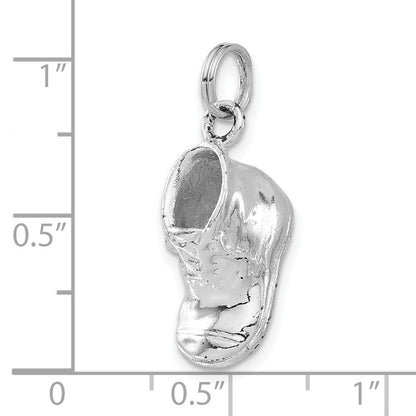 Sterling Silver 3-D Polished Baby Shoe Charm