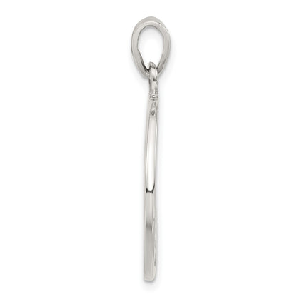 Sterling Silver Polished Floral Circle Pendant