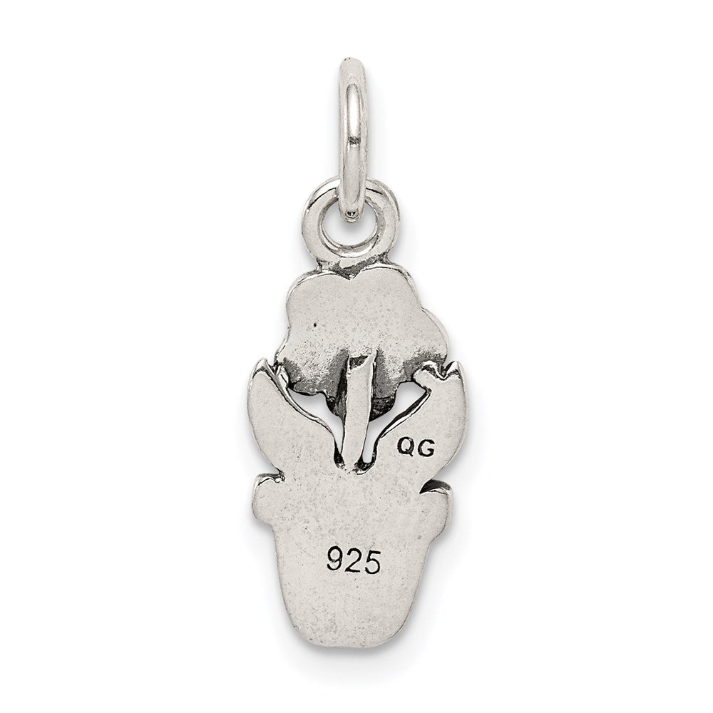Sterling Silver Antique Flower In A Pot Charm
