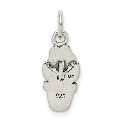 Sterling Silver Antique Flower In A Pot Charm