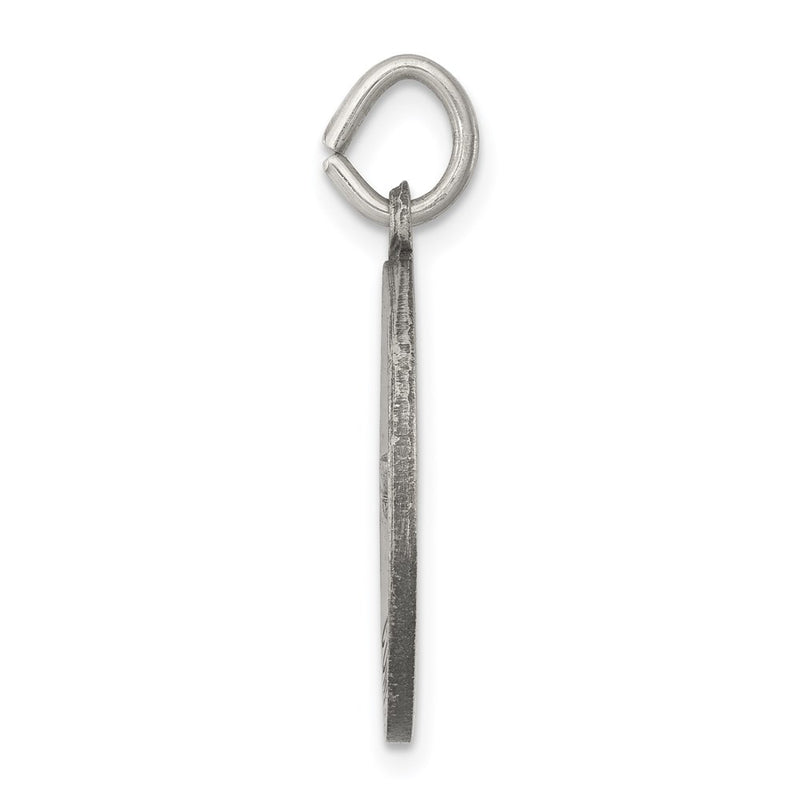 Sterling Silver Antiqued Confirmation Medal Charm