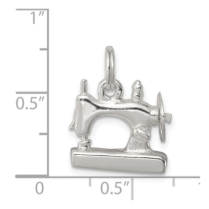 Sterling Silver Rhodium-Plated Sewing Machine Charm