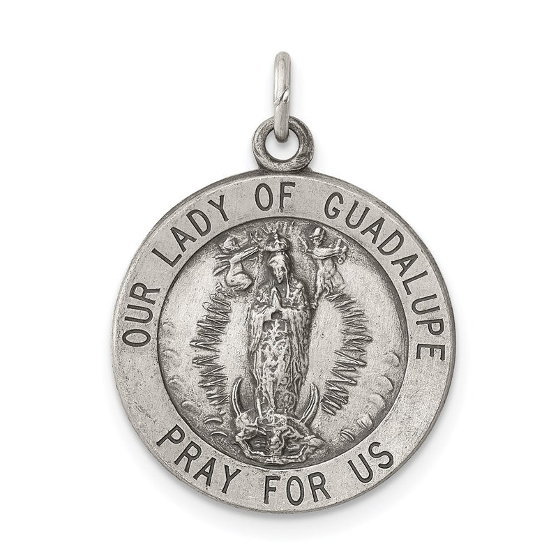 Sterling Silver Antiqued Our Lady Of Guadalupe Medal