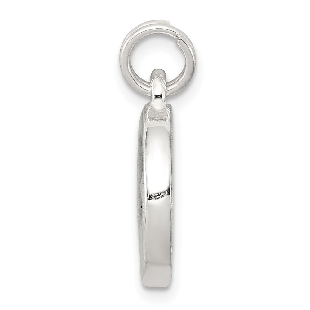 Sterling Silver Rhodium-Plated Four Leaf Clover Charm
