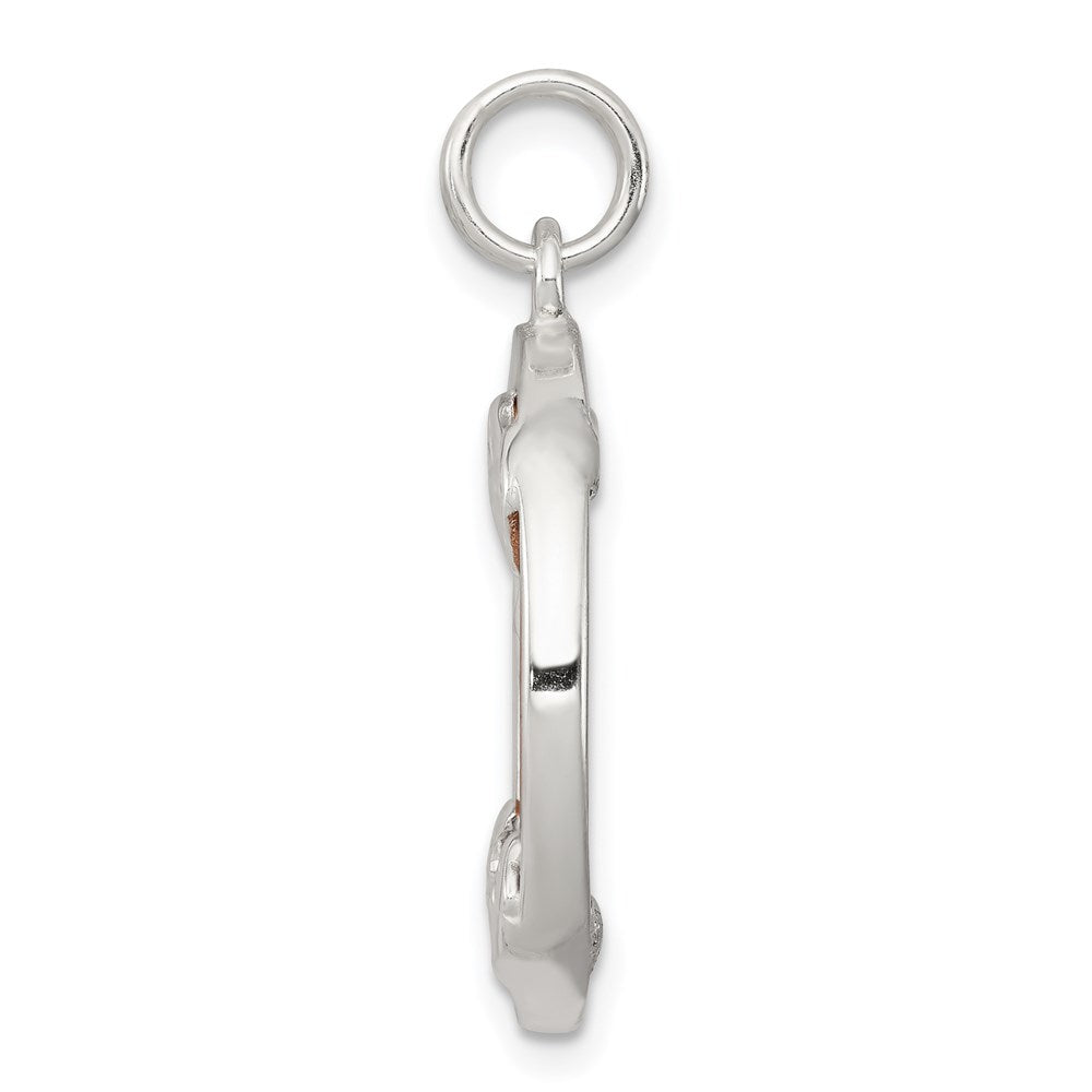 Sterling Silver Rhodium-Plated Penny Charm