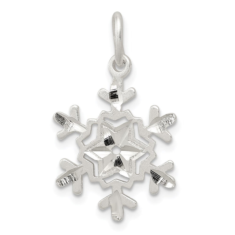 Sterling Silver Diamond Cut Snowflake Charm