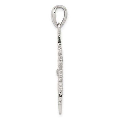 Sterling Silver Snowflake With Stellux Crystal Pendant