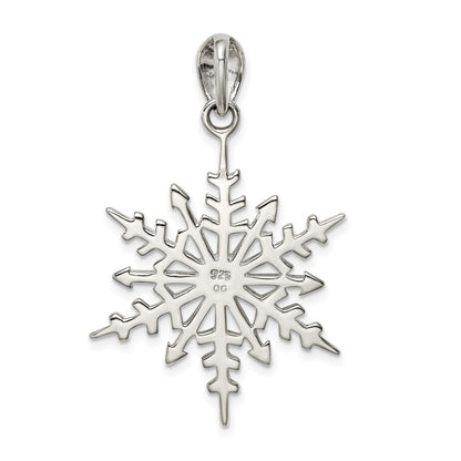 Sterling Silver Snowflake With Stellux Crystal Pendant