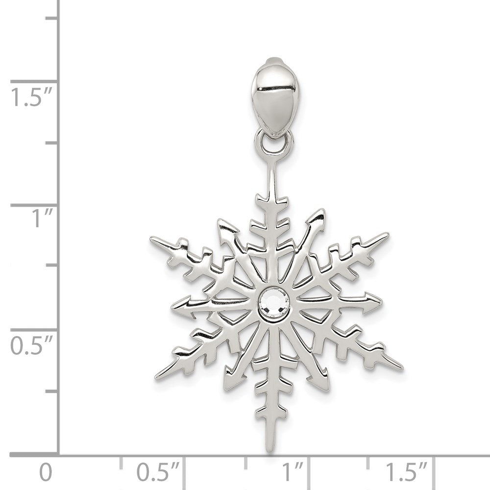 Sterling Silver Snowflake With Stellux Crystal Pendant