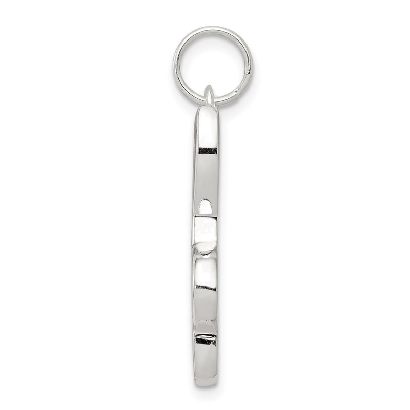 Sterling Silver Rhodium-Plated Music Note Charm