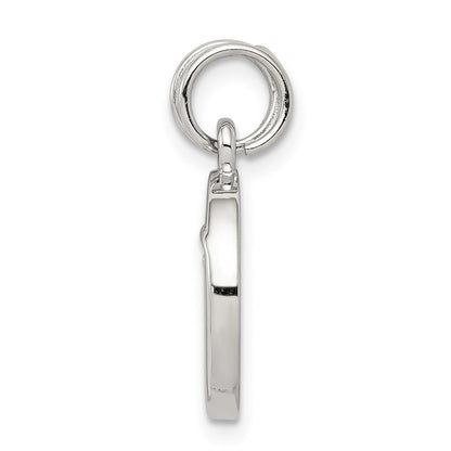 Sterling Silver Rhodium-Plated Enameled And Cz Moon Star Charm