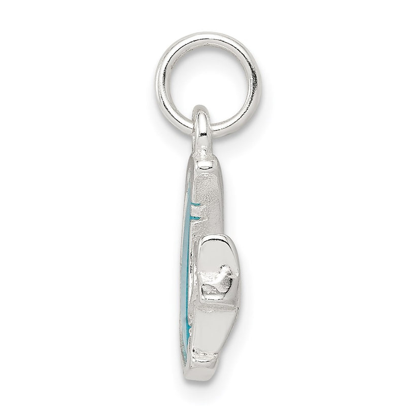 Sterling Silver Blue Enameled Moon & Star Charm